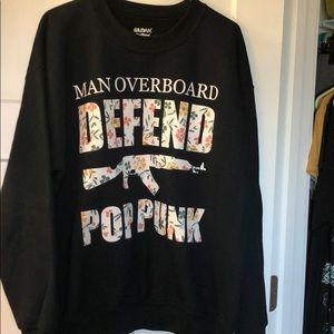 man overboard crew neck sweatshirt